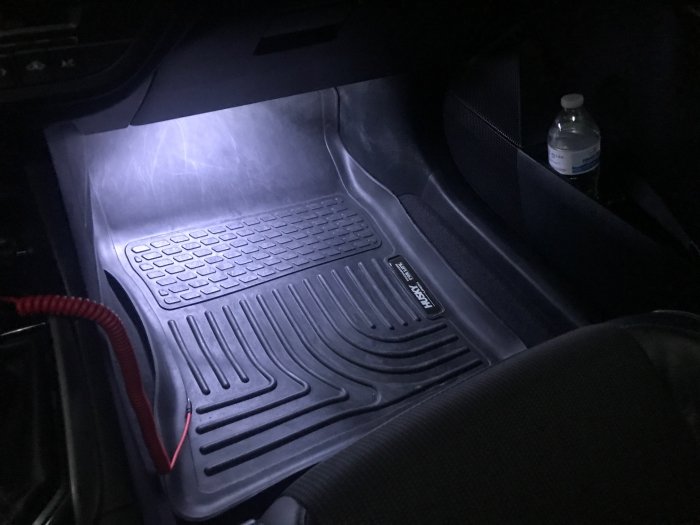 LED footwell lights installed