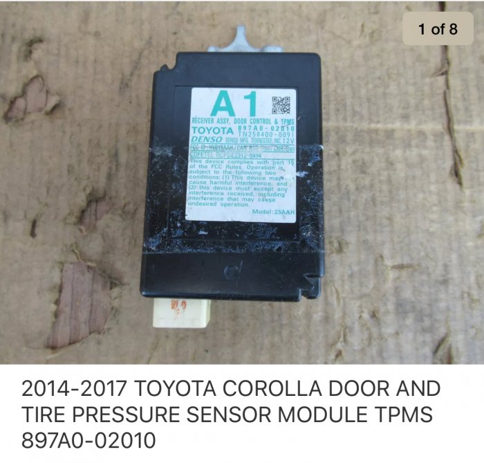 897A0-02011 OEM Toyota Corolla Door Module w/TPMS